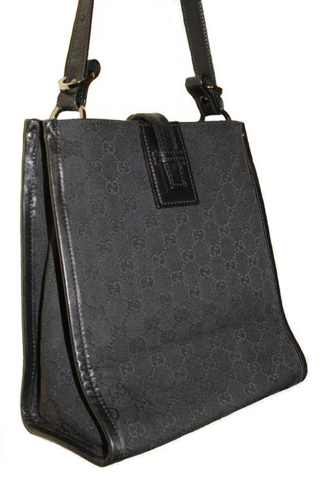 Gucci - GG Canvas Leather Tote Bag - *No Minimum Price* - Catawiki