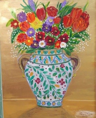 Fiori Con La D.Sicilian Painter Vaso Di Caltagirone Con Fiori Catawiki