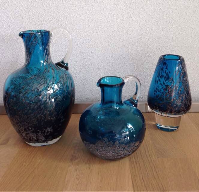 Heinrich Löffelhardt (Schott Zwiesel) - 3x Vases in Florida decoration