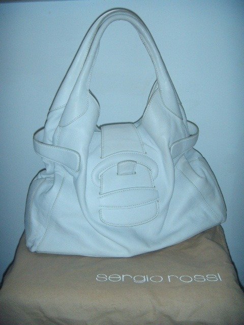 Sergio Rossi - Large white leather bag - Catawiki