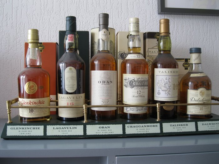 6 bottles - Classic Malts of Scotland - Full set on plinth