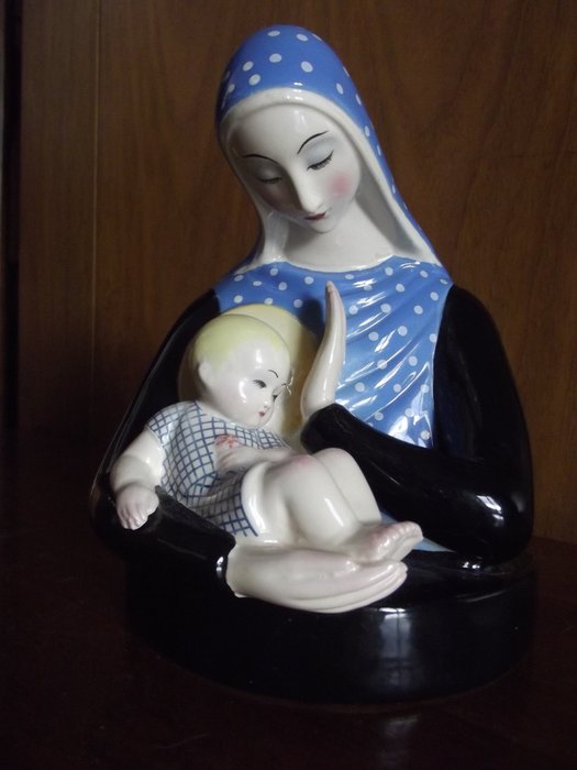 Madonna con bambino ceramica Lenci 