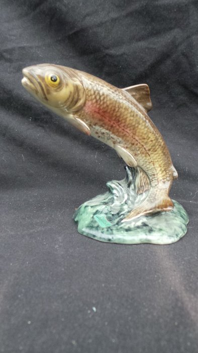 Rainbow Trout Fly Fishing Fish Figurine of Blown Glass