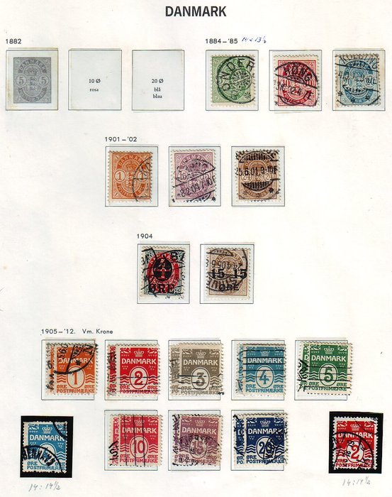 Stamp Collecting Album Pages from 1905 Set of 10 Pages