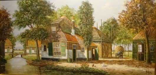 Dick van Dijk (1921) - Zonnig boerderij erf