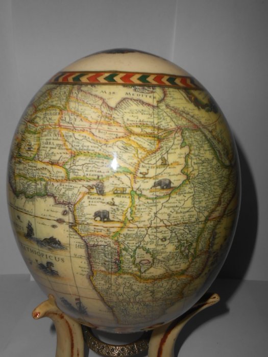 Ostrich Egg Decorated With 17th Century Map Africa Catawiki