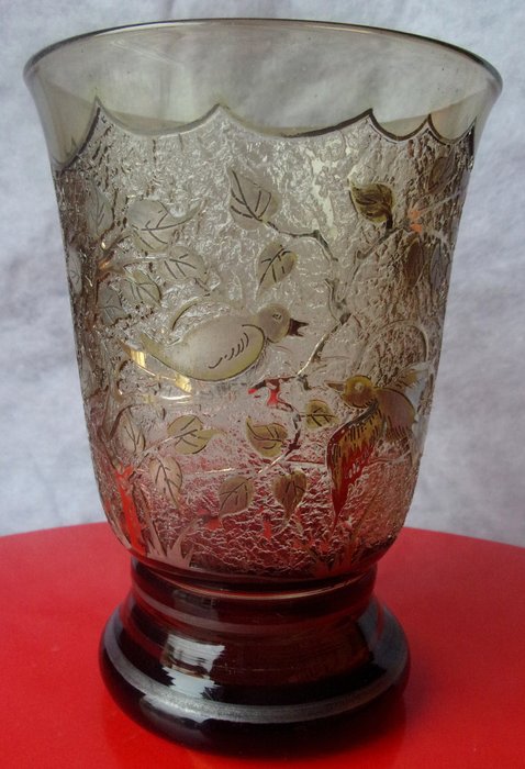 D'Argyl - Signed smoked glass vase - Art Deco period
