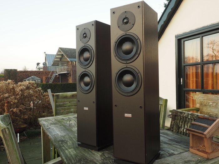Dynaudio Audience 8;  made in Denmark, 3-unit, 2-way speaker set of high quality