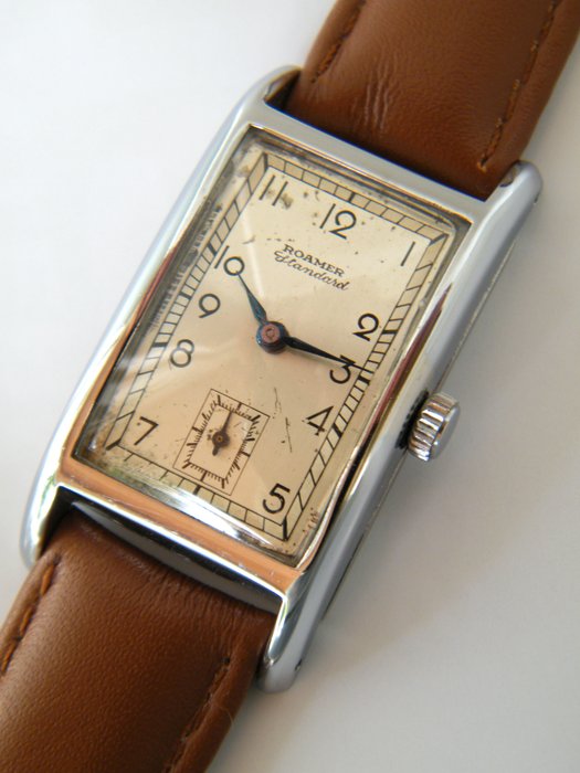 ROAMER STANDARD - Art Deco men's wristwatch from 1930s