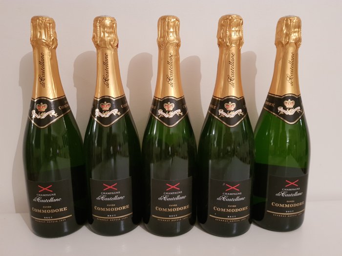 De Castellane Cuvee Commodore Brut, Champagne - 5 bottles (75cl)