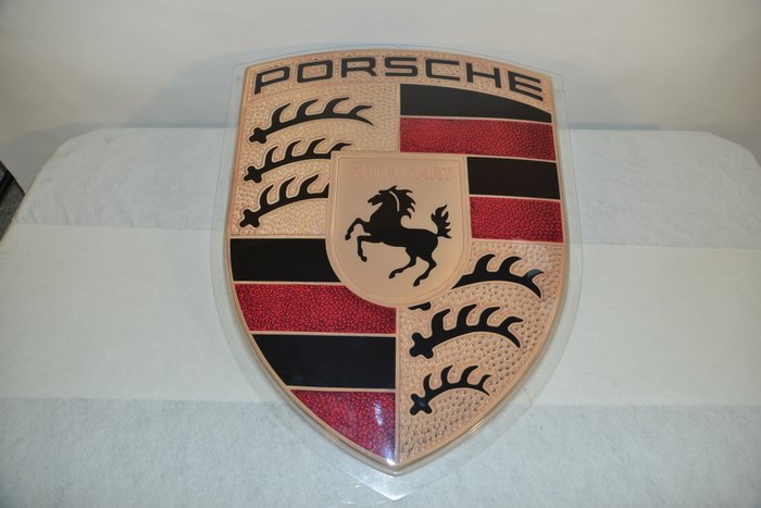 Porsche Garage Sign in Acrylic with Porsche Logo, ca. 1979