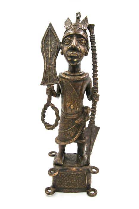 BENIN Bronze "Warrior" figure - Nigeria - Benin City region
