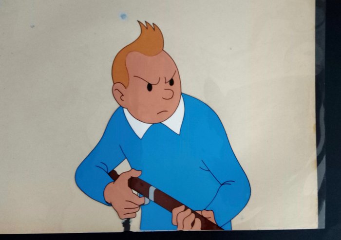 Studios Belvision - Celluloïde original Tintin avec son fusil - Le trésor de Rackham le Rouge - (1961-1963)