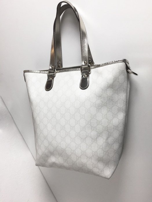 Gucci - White GG Coated Canvas Tote Bag 