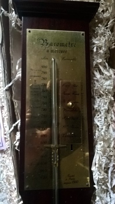 Mercury barometer according to Torricelli Naudet brand in Paris - 2nd half of the 20th century