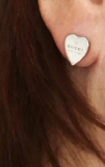 gucci sterling silver heart earrings