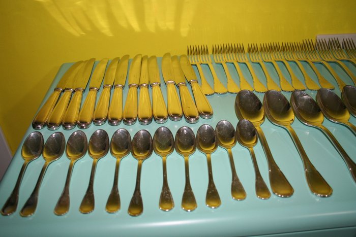 Sambonet silver plated cutlery set, Italy, Anticor 1980s