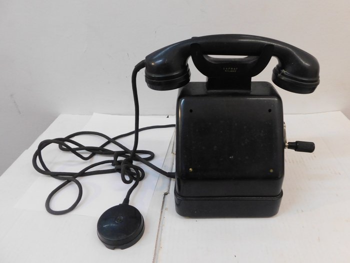 Safnat Milan Telephone, bakelite, with crank, 1940s/1950s