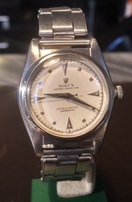 Rolex - Rolex Oyster Perpetual  Bubble Back  Ref. 5050 - steel case with elastic rivet band - 男士 - 1950-1959