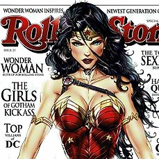 WONDER WOMAN REAR ROLLING STONE Cover METAL Print HAND SIGNED Jamie Tyndall COA 