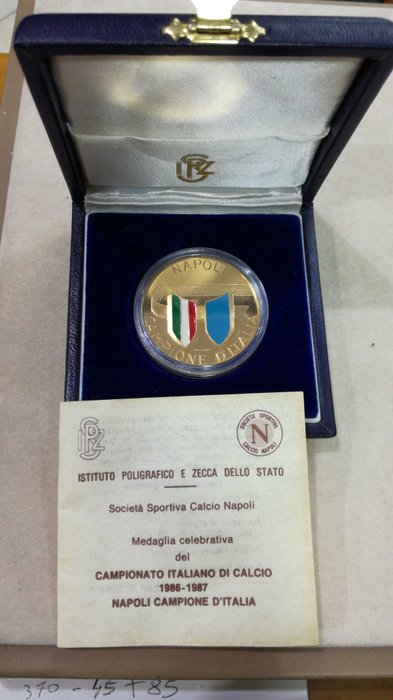 Napoli Calcio Campione D’Italia 1986-87 Maradona Moneta Commemorativa tessera 