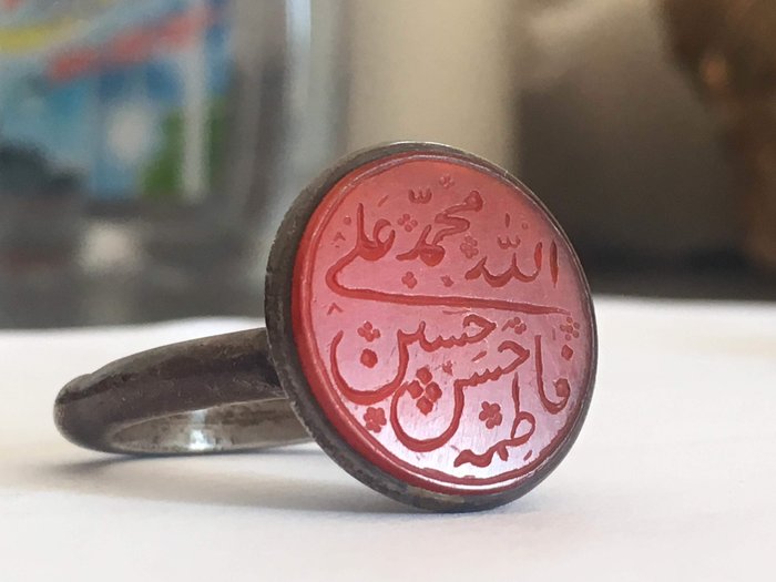 密封, 戒指 - 瑪瑙, 銀 - 奧斯曼帝國 - 20世紀初        