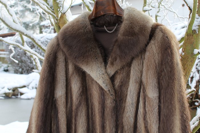German Furrier Muskrat Fur Coat, Muskrat Fur Coat Vintage