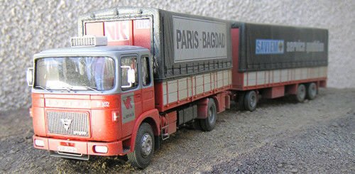 Truck Polo - Scale 1/50 - Saviem SM300 carrier/trailer of Transports Valenton International