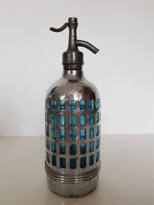 Old blue brass cage siphon - AUTO-SIPHON - Paris - 1930