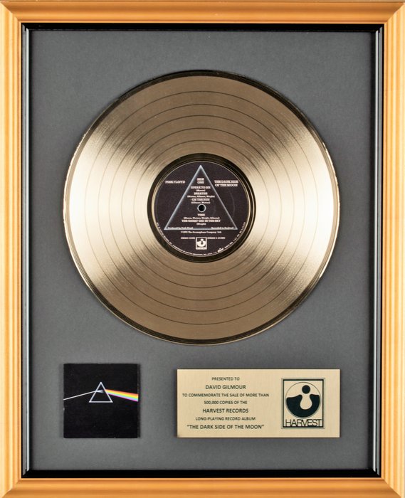 The Dark Side Of The Moon 1973 Gold Vinyl Record in wall hanging frame luxury christmas gift