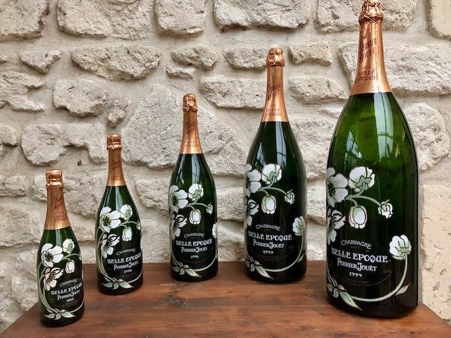 5 dummy bottles of Champagne Perrier Jouet