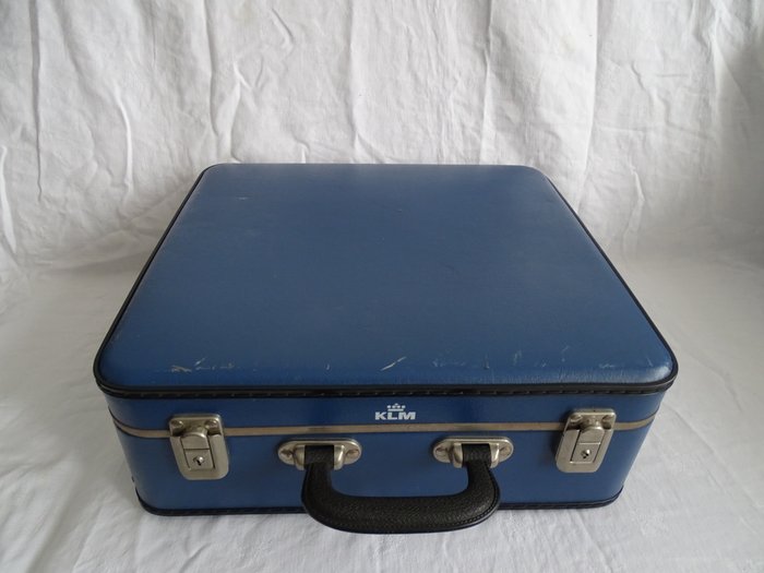 Vintage KLM flight attendants’ briefcase - blue - 1960s/1970s