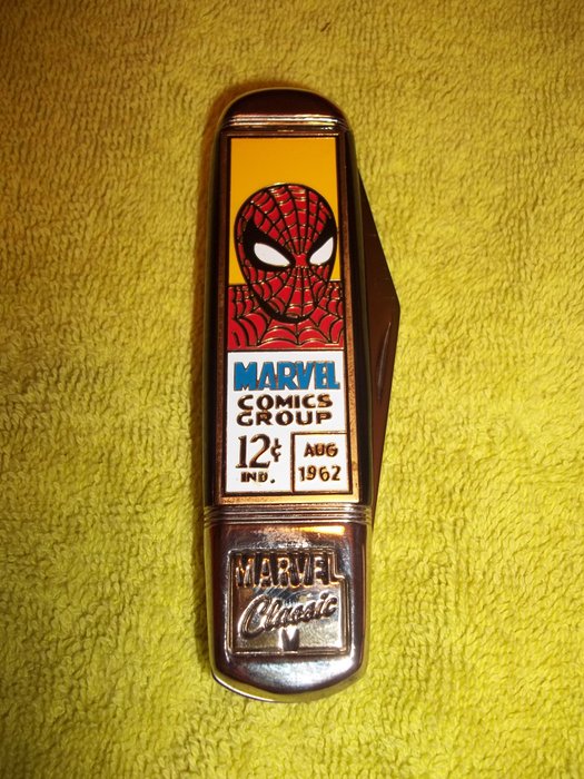Spiderman pocket knife - Marvel Comics Group - Franklin Mint Collector Knives pocket knife with case - Marked : ©1997 Marvel - Very rare