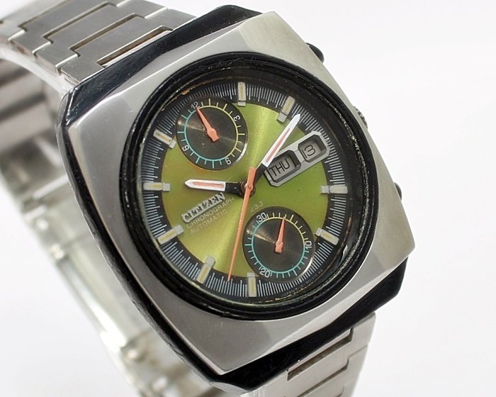 Citizen "Monaco" Flyback Chronograph Automatic Men's Wrist Watch - circa 1970s
