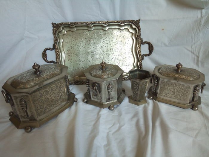 Silver set Dar tazi city of Fez Morocco 1920s without reserve