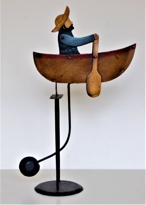 Old Pendulum; fisherman in a rocking rowboat