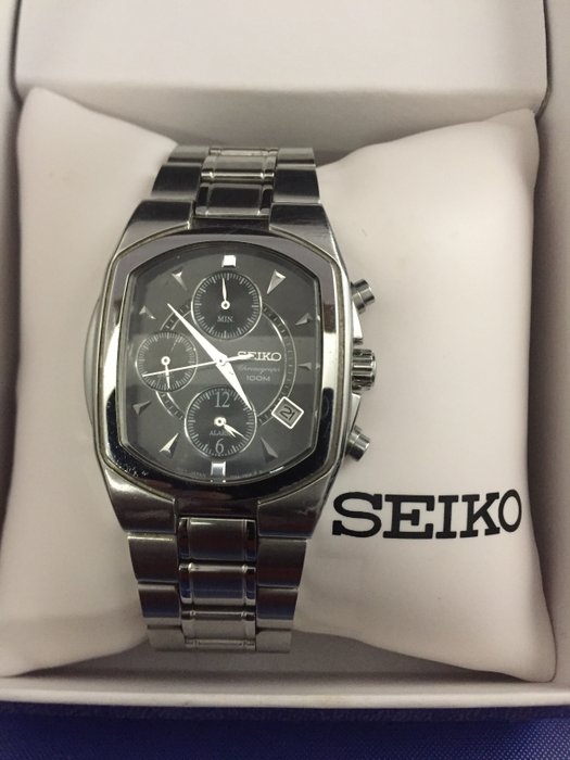 Seiko Tank Chronograph Alarm –  Men's Timepiece – 2000s
