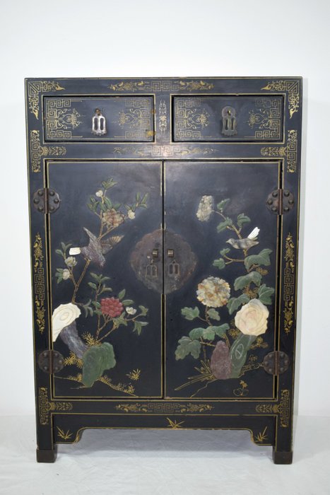 Drinks cabinet in lacquer and hard stones - Cina, second half of the 20th Century