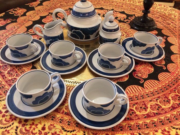 Villeroy & Boch, Blue Cloud tea service, vitreous porcelain