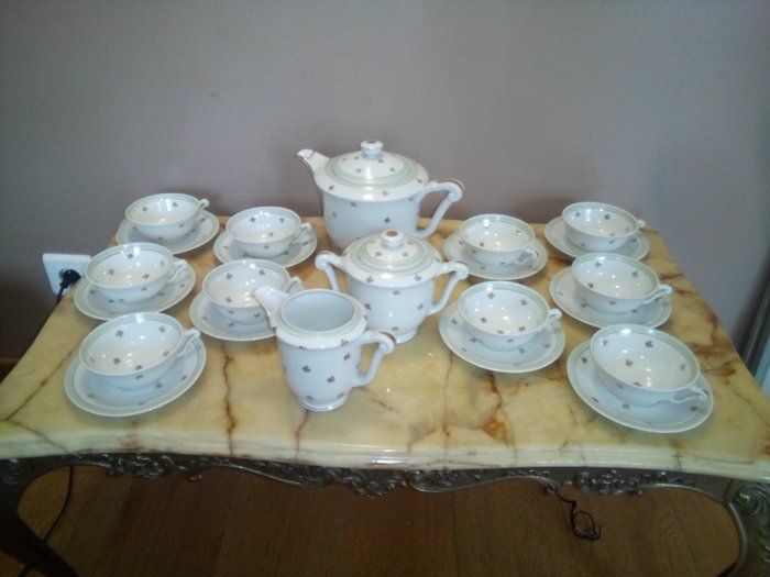 S.  L. Limoges - Porcelain Tea / Coffee Service - 23 Pieces / 10 People