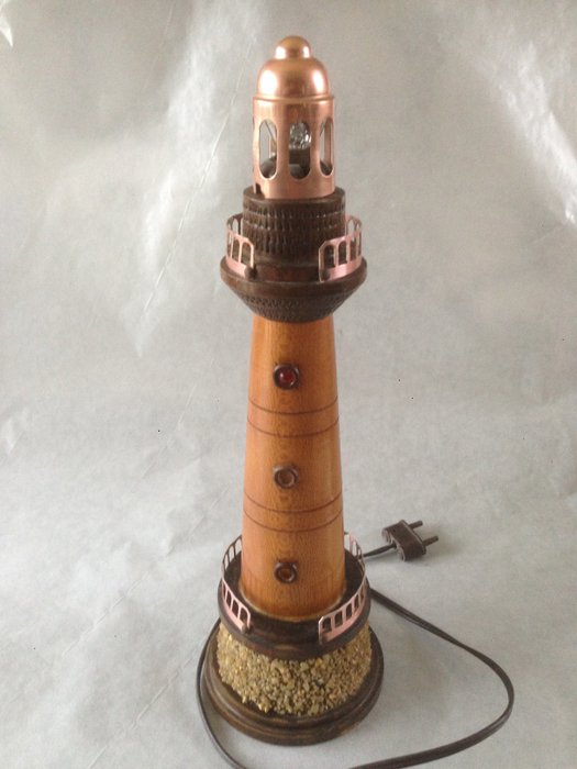 Vintage art deco lighthouse lamp