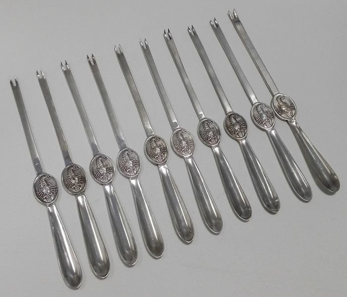 10 silver plated lobsterforks - S.T. & Co. EPNS
