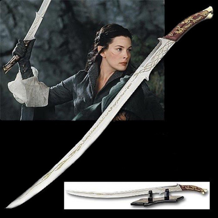 Lord of the Rings Arwen Evenstar Hadhafang 38" Sword w/ Stand UC COA Collectible