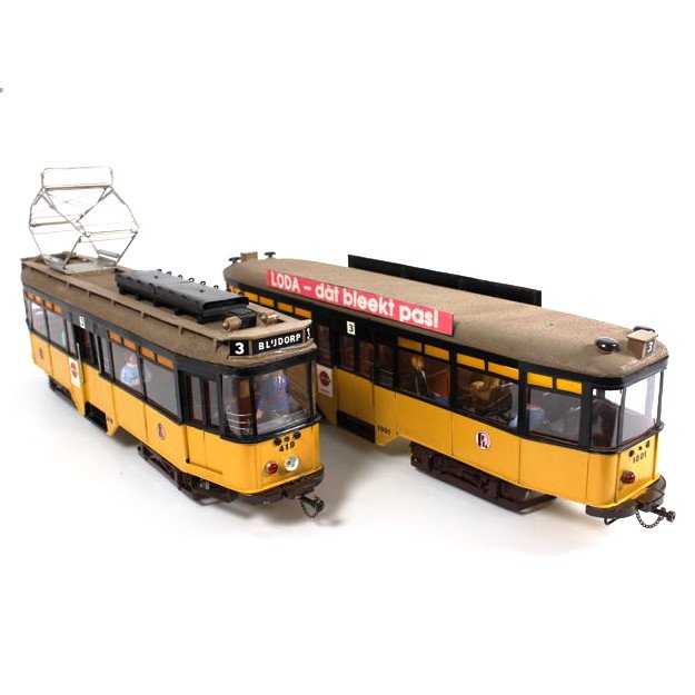Zelfbouw (D. van Dijk) G - Tram motor- en bijwagen - RET (Allan) motorwagen 400 en wagen 1000 serie - RET (Rotterdamse Elektrische Tram) 