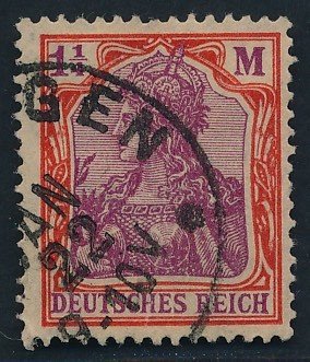 German Empire/Reich - 1922 -Germania 1 1/4 Mark with four pass water marks, Michel 151 Y with photo attest