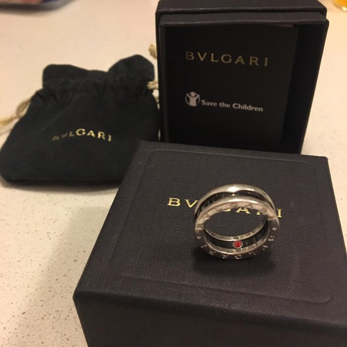 Bulgari Save the Children ring - in silver and black - Catawiki