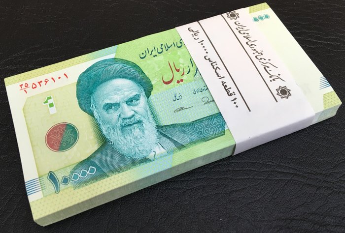 Iran. - 100 x 10.000 Rial 2019- Pick 159c - Original bundle  (No Reserve Price)