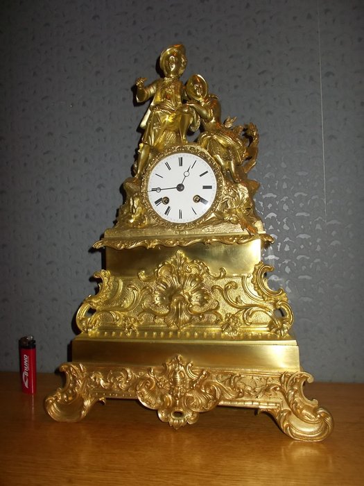 Zegar stołowy z wahadłem - Japy Freres Medaille D'Or - Brąz (pozłacany/srebrzony/patynowany/malowany na zimno) - 1800-1849