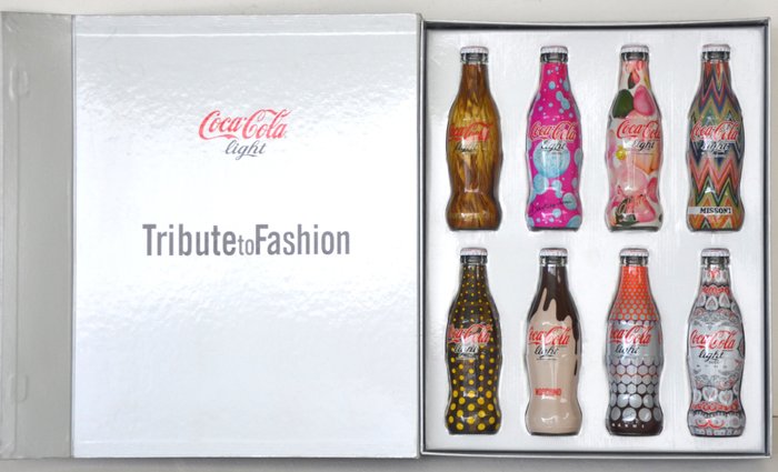 Coca Cola Light - Små flasker af forfatteren - Hyldest til mode af 8 - Glas (farvet glas)