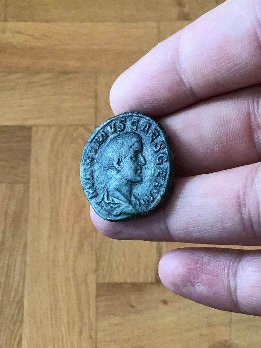 Roman Empire - Sestertius with Gaius Maximus (235–238 AD). Rome Mint, issued in 236–238 AD - PRINCIPI IVVENTVTIS, SC